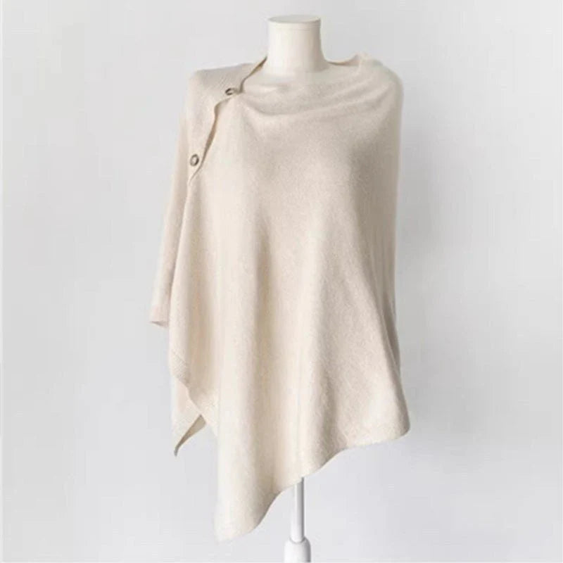 Women's Wool Slant Cape Scarf – Warm Asymmetrical Wrap