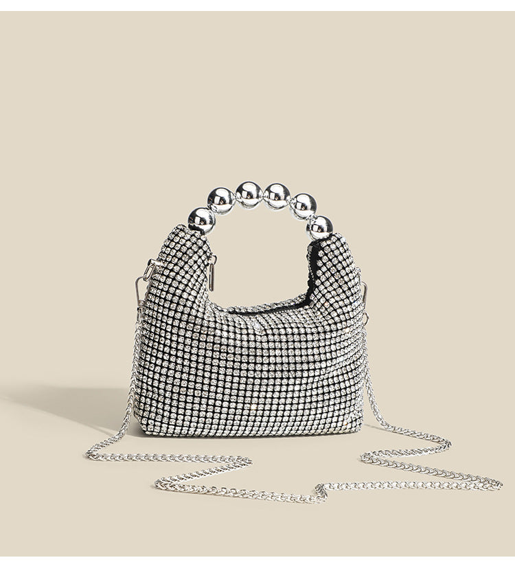 Shiny Rhinestone Evening Clutch – Luxury Chain Dinner Bag for Women