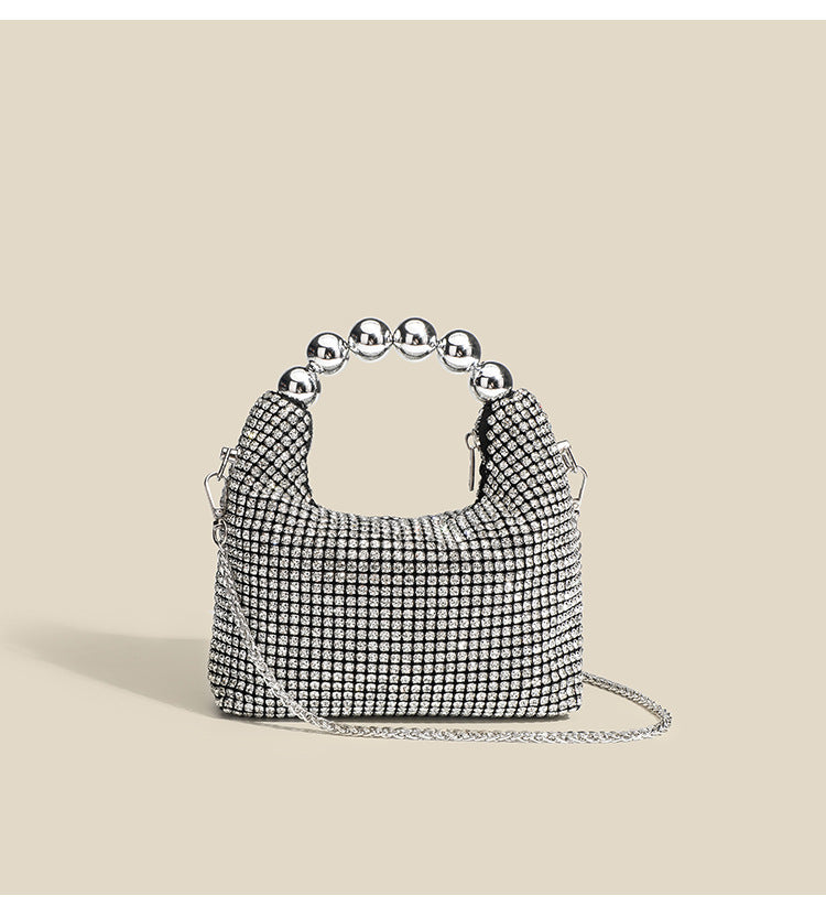 Shiny Rhinestone Evening Clutch – Luxury Chain Dinner Bag for Women