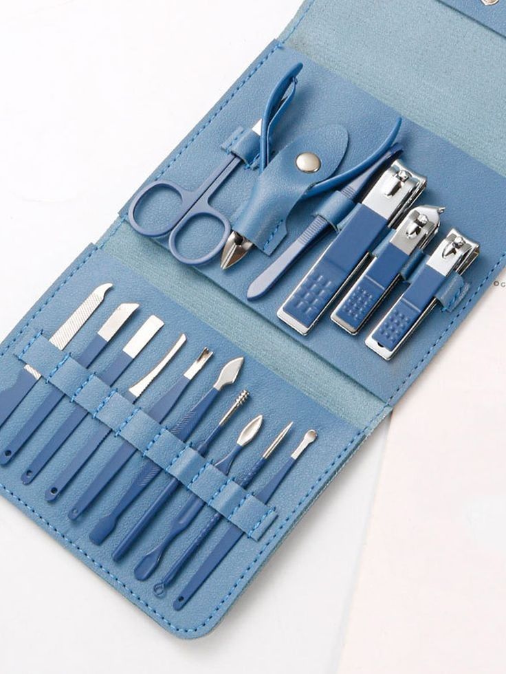 16-Piece Manicure Pedicure Set – Nail Clippers, Scissors & Tools in PU Leather Case