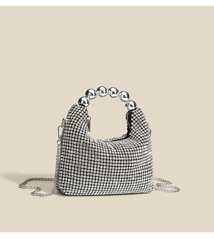 Shiny Rhinestone Evening Clutch – Luxury Chain Dinner Bag for Women