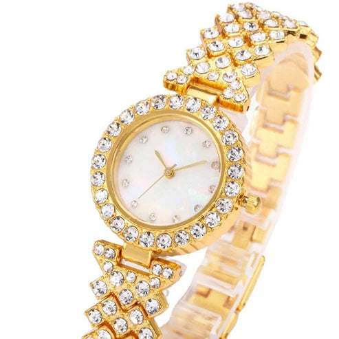 Women’s Fashion Quartz Watch – Minimalist Design with Diamond Accents & Alloy Strap