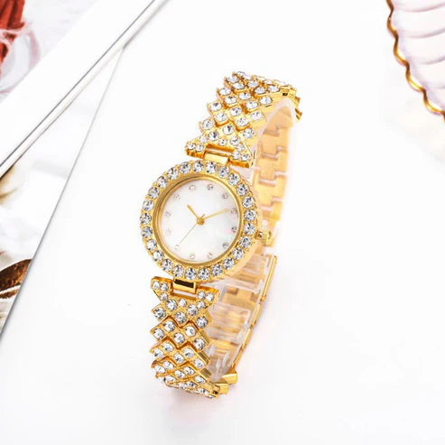 Women’s Fashion Quartz Watch – Minimalist Design with Diamond Accents & Alloy Strap
