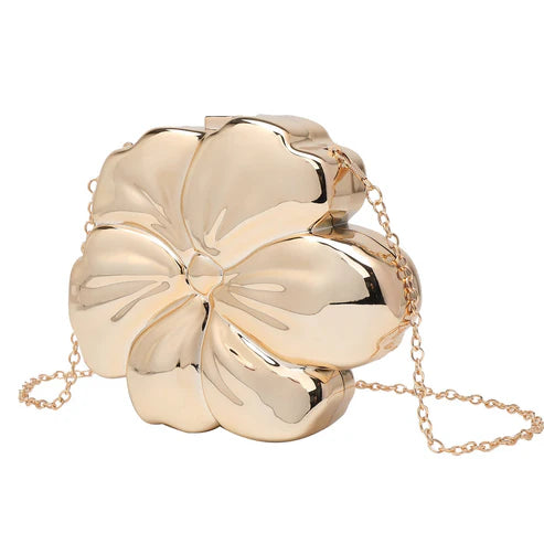Floral Women's Clutch Bag – Elegant Chain Crossbody Purse for Evening & Casual Outfits