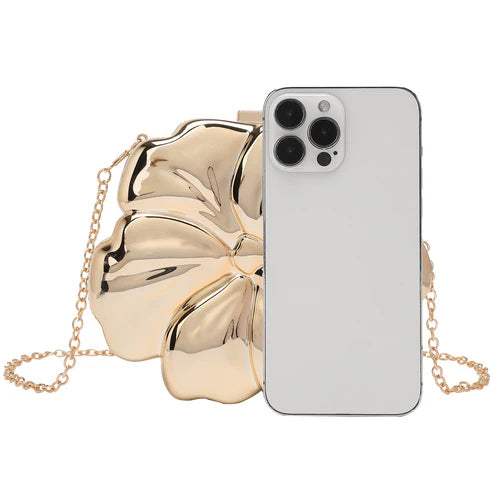 Floral Women's Clutch Bag – Elegant Chain Crossbody Purse for Evening & Casual Outfits
