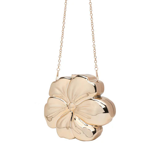 Floral Women's Clutch Bag – Elegant Chain Crossbody Purse for Evening & Casual Outfits