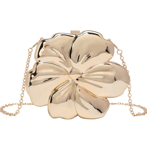 Floral Women's Clutch Bag – Elegant Chain Crossbody Purse for Evening & Casual Outfits