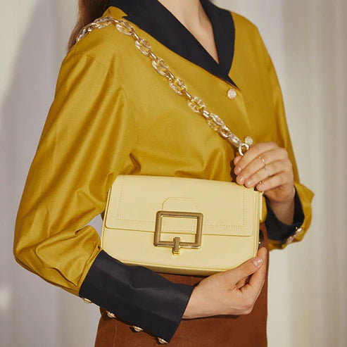 French-Inspired Textured Cowhide Crossbody Bag – Elegant Women's Shoulder Purse