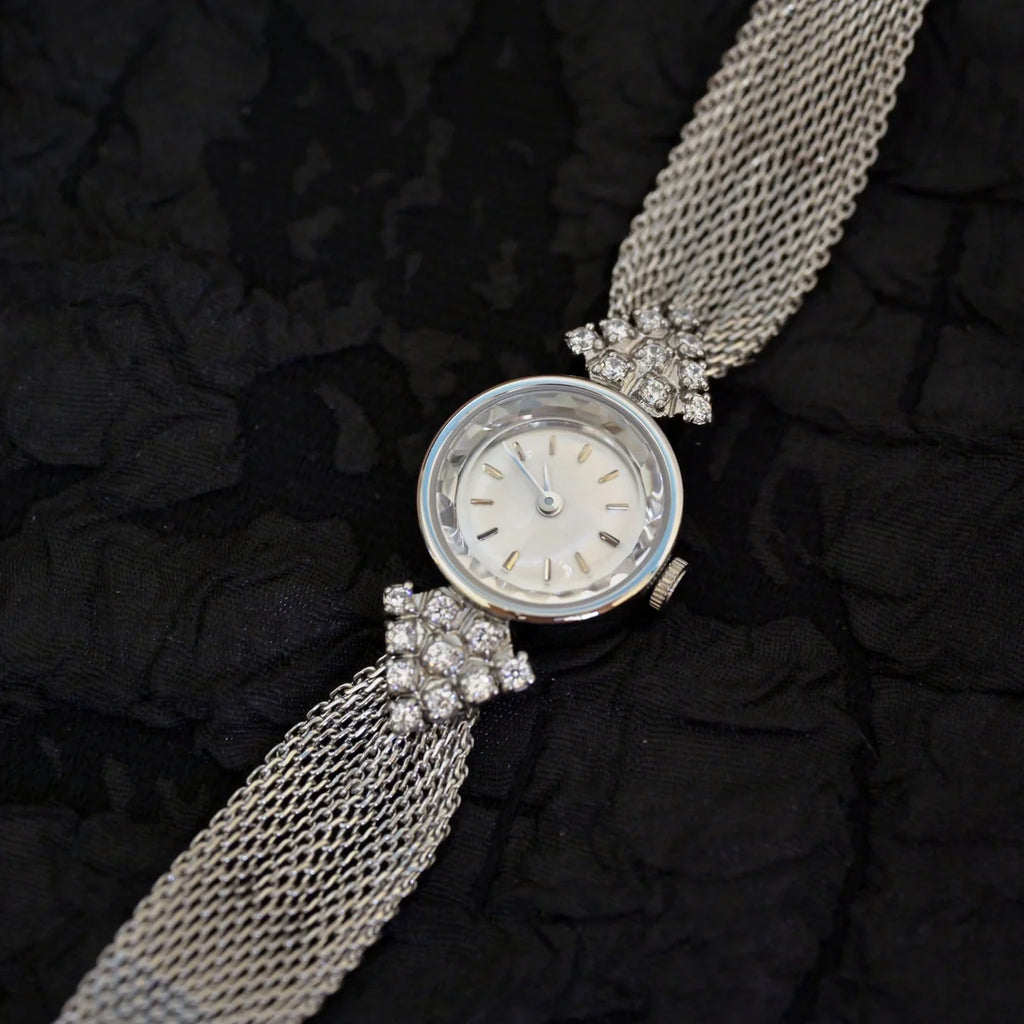 Vintage Kaleidoscope Diamond Quartz Watch – Elegant Women's Luxury Jewelry Timepiece