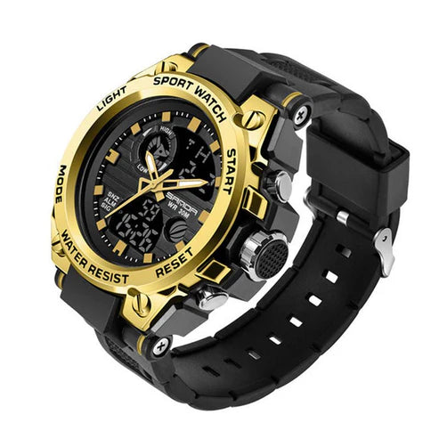 Men’s Outdoor Sports Electronic Watch – Dual Display, Multi-Kinetic Energy, Shockproof & Waterproof Design