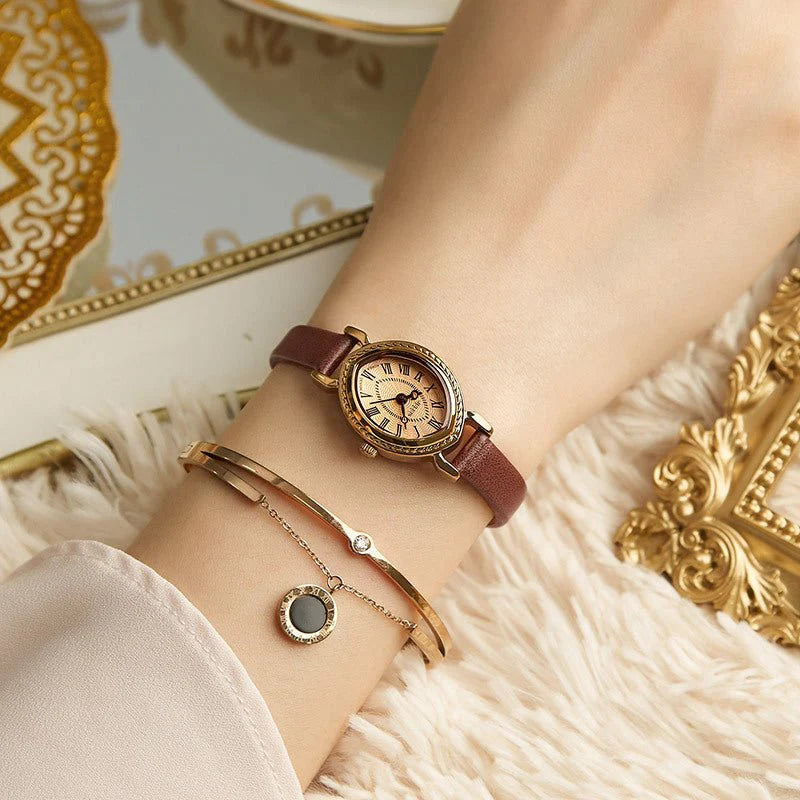 Women's Oval Belt Quartz Watch – Waterproof Compact Elegant Fashion Timepiece