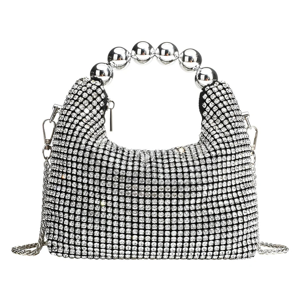 Shiny Rhinestone Evening Clutch – Luxury Chain Dinner Bag for Women