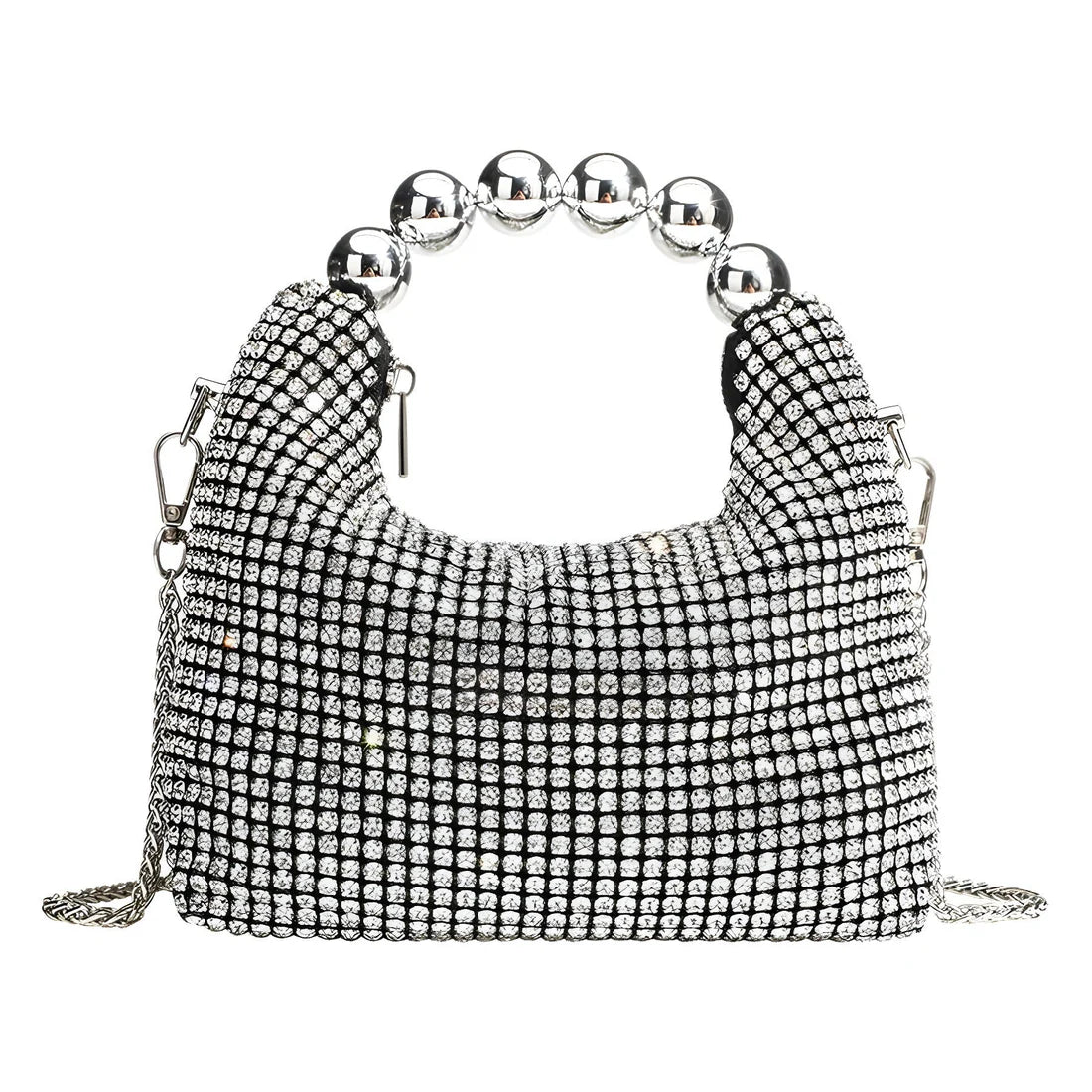 Shiny Rhinestone Evening Clutch – Luxury Chain Dinner Bag for Women