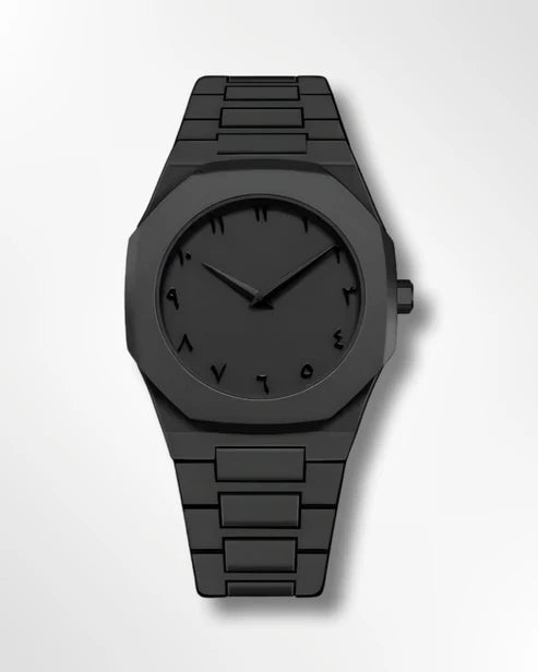 Men’s Stainless Steel Arabic Numeral Watch – Classic Quartz Movement, Elegant Round Dial, Islamic Numerals