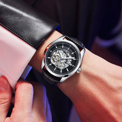 Men’s Strong Luminous Automatic Mechanical Watch – Waterproof, Self-Winding, Stainless Steel Case