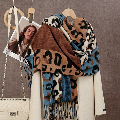 Women's Soft Cashmere Feel Scarf – Reversible Printed Wrap Shawl