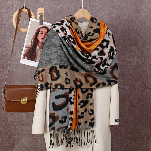 Women's Soft Cashmere Feel Scarf – Reversible Printed Wrap Shawl