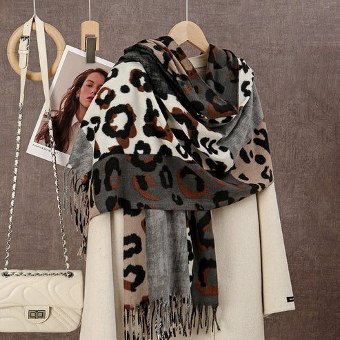 Women's Soft Cashmere Feel Scarf – Reversible Printed Wrap Shawl