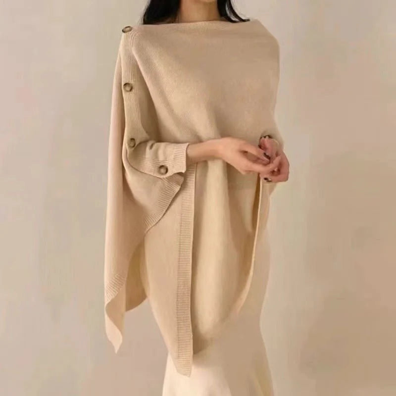 Women's Wool Slant Cape Scarf – Warm Asymmetrical Wrap