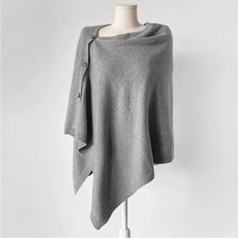 Women's Wool Slant Cape Scarf – Warm Asymmetrical Wrap